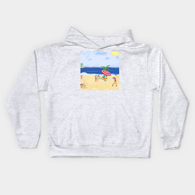 beach theme Kids Hoodie by designbyrij